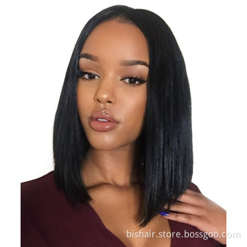 Wholesale 13x6 Short Bob Lace Front Human Hair Wigs For Black Women Brazilian Remy Straight bob Transparent Lace Frontal Wigs